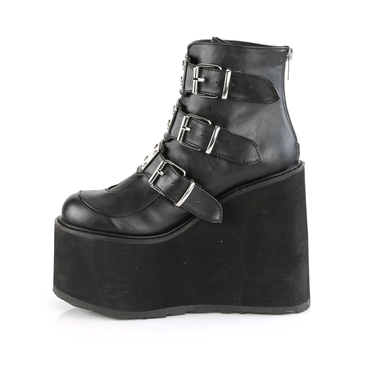 DemoniaCult Damenknöchelstiefel SWING-105 BLK Vegan Leder