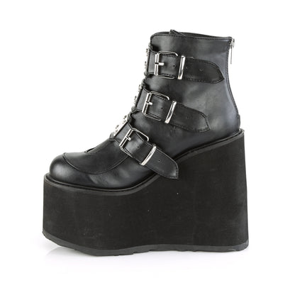 DemoniaCult Damenknöchelstiefel SWING-105 BLK Vegan Leder