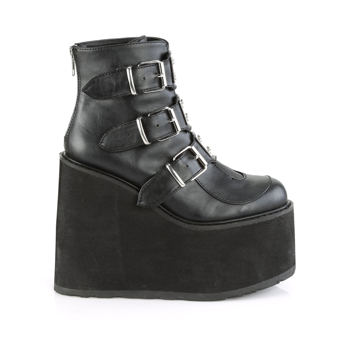 DemoniaCult Damenknöchelstiefel SWING-105 BLK Vegan Leder