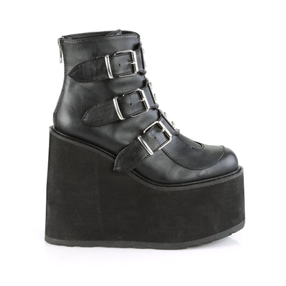 DemoniaCult Damenknöchelstiefel SWING-105 BLK Vegan Leder