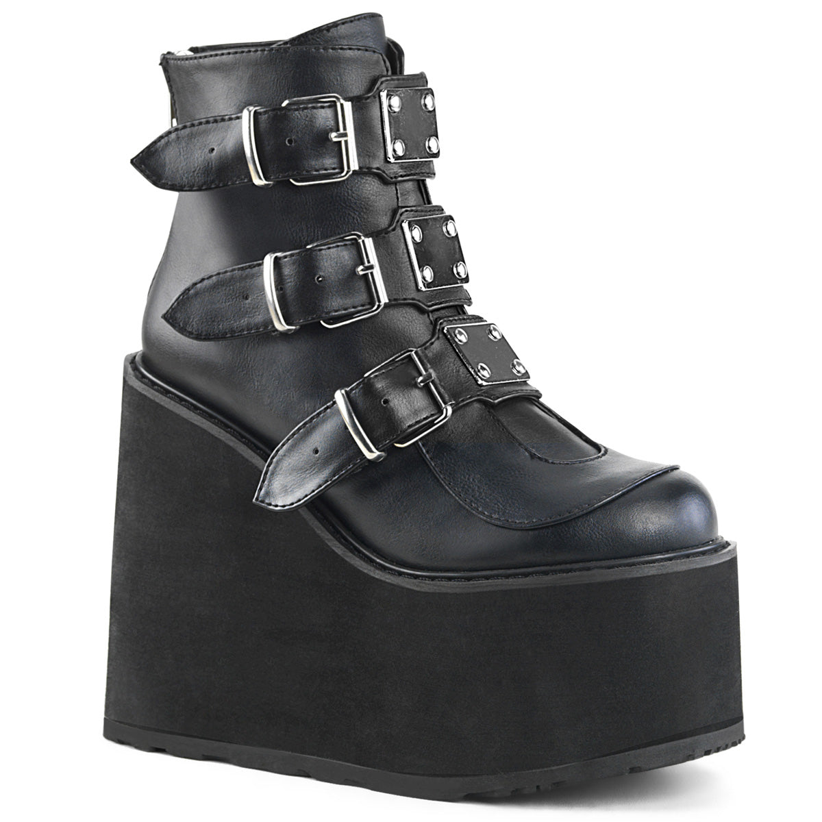 DemoniaCult Damenknöchelstiefel SWING-105 BLK Vegan Leder
