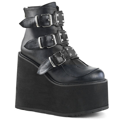 DemoniaCult Damenknöchelstiefel SWING-105 BLK Vegan Leder
