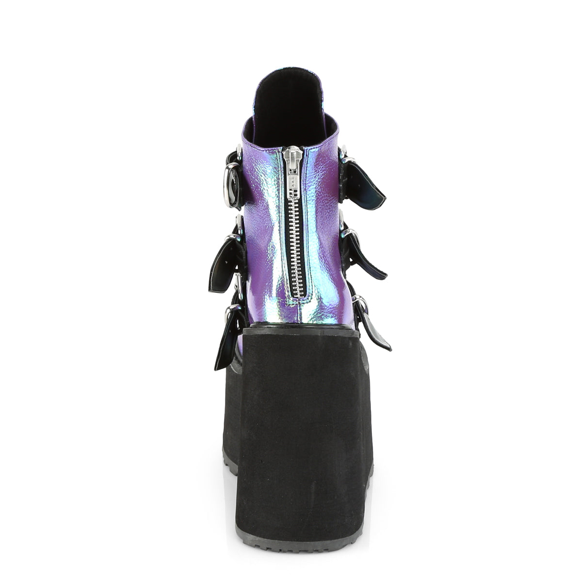 DemoniaCult Damenknöchelstiefel SWING-105 Purple schillernde veganes Leder
