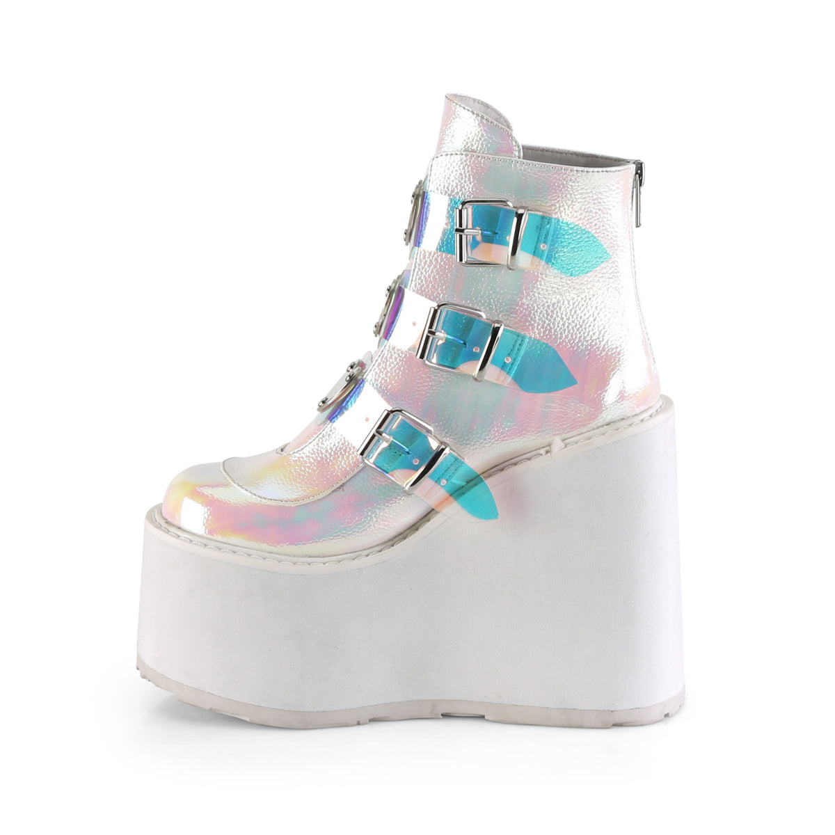 DemoniaCult Damenknöchelstiefel SWING-105 Perle Irisierendes veganes Leder