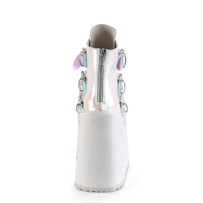 DemoniaCult Damenknöchelstiefel SWING-105 Perle Irisierendes veganes Leder