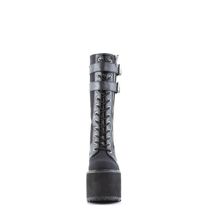 DemoniaCult Frauenstiefel SWING-221 BLK Canvas-Vegan Leder