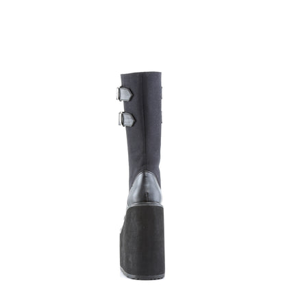 DemoniaCult Frauenstiefel SWING-221 BLK Canvas-Vegan Leder