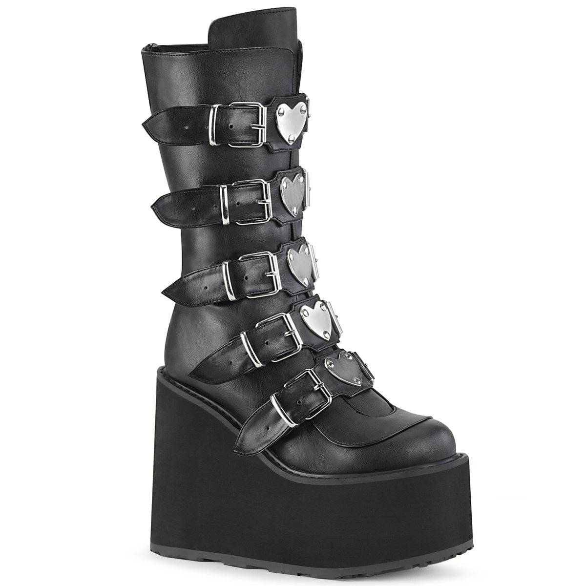 DemoniaCult Womens Boots SWING-230 Blk Vegan Leather