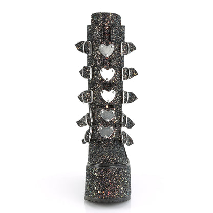 DemoniaCult Frauenstiefel SWING-230g BLK Multi Glitter