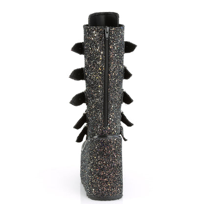 DemoniaCult Frauenstiefel SWING-230g BLK Multi Glitter
