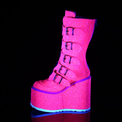 DemoniaCult Womens Boots SWING-230G Pink Glitter