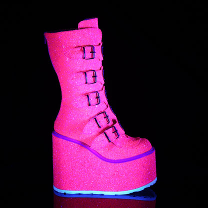 DemoniaCult Womens Boots SWING-230G Pink Glitter