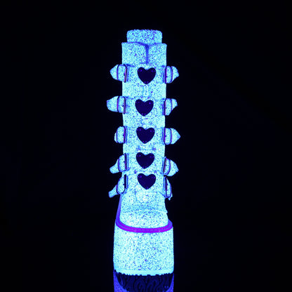 DemoniaCult Frauenstiefel SWING-230g wht Multi Glitter