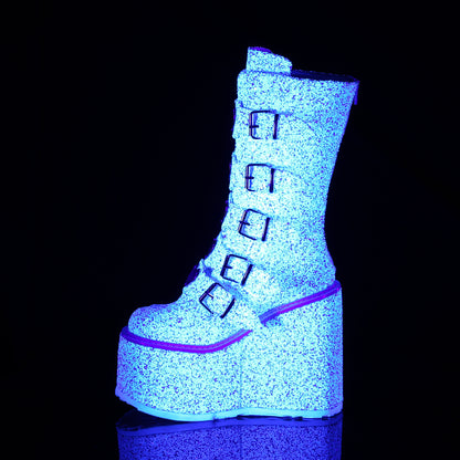 DemoniaCult Frauenstiefel SWING-230g wht Multi Glitter