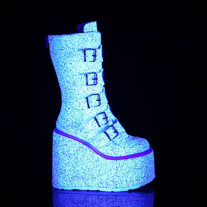 DemoniaCult Frauenstiefel SWING-230g wht Multi Glitter