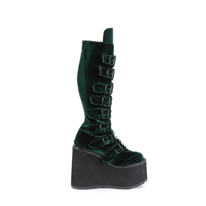 DemoniaCult  Boots SWING-815 Emerald Velvet