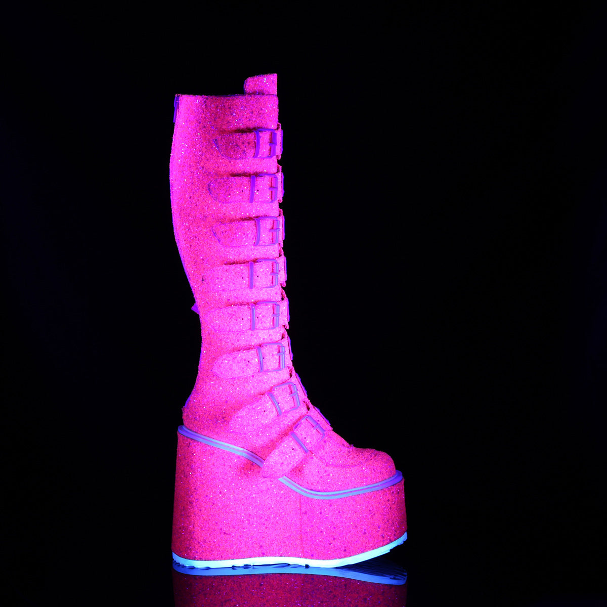 DemoniaCult  Stiefel SWING-815uv Pink Glitter