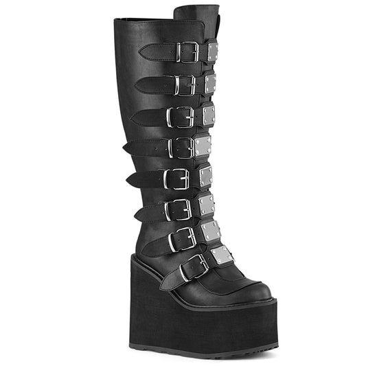 DemoniaCult  Boots SWING-815WC Blk Vegan Leather