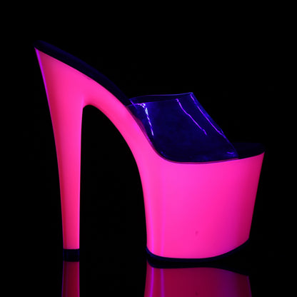 Pleaser Damen Sandalen TABOO-701UV CLR / NEON PINK