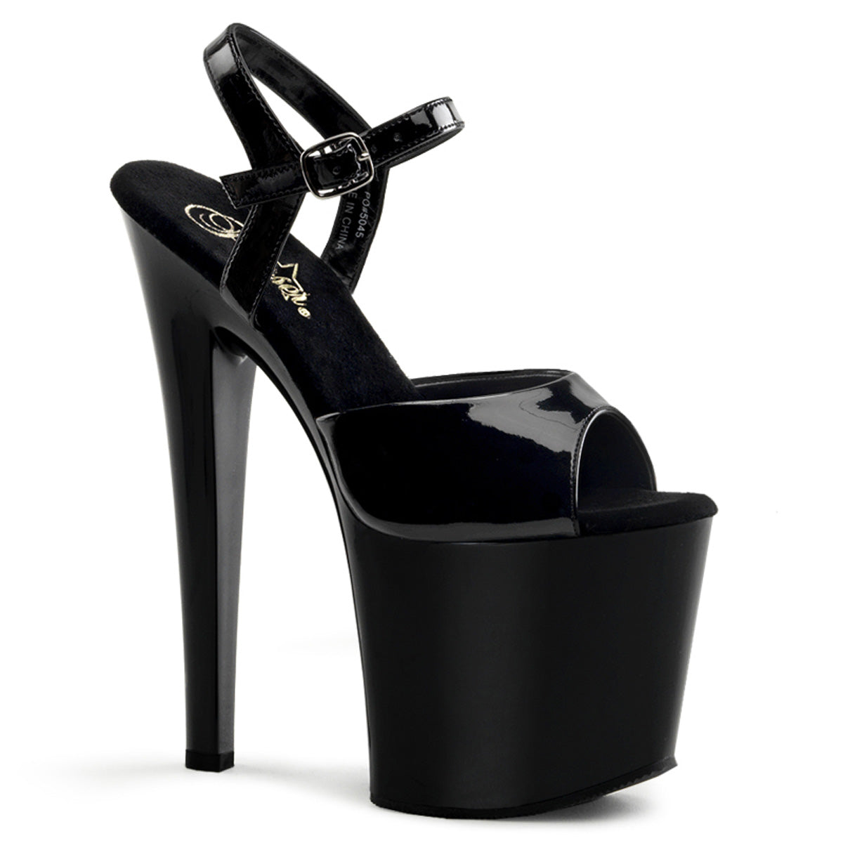 Pleaser Damen Sandalen TABOO-709 BLK Pat / BLK