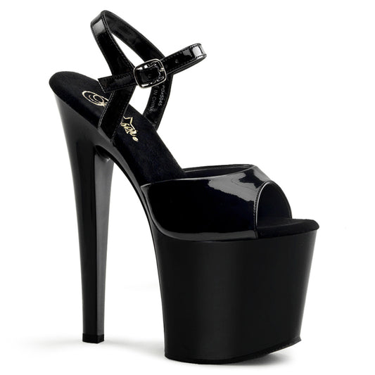 Pleaser Damen Sandalen TABOO-709 BLK Pat / BLK