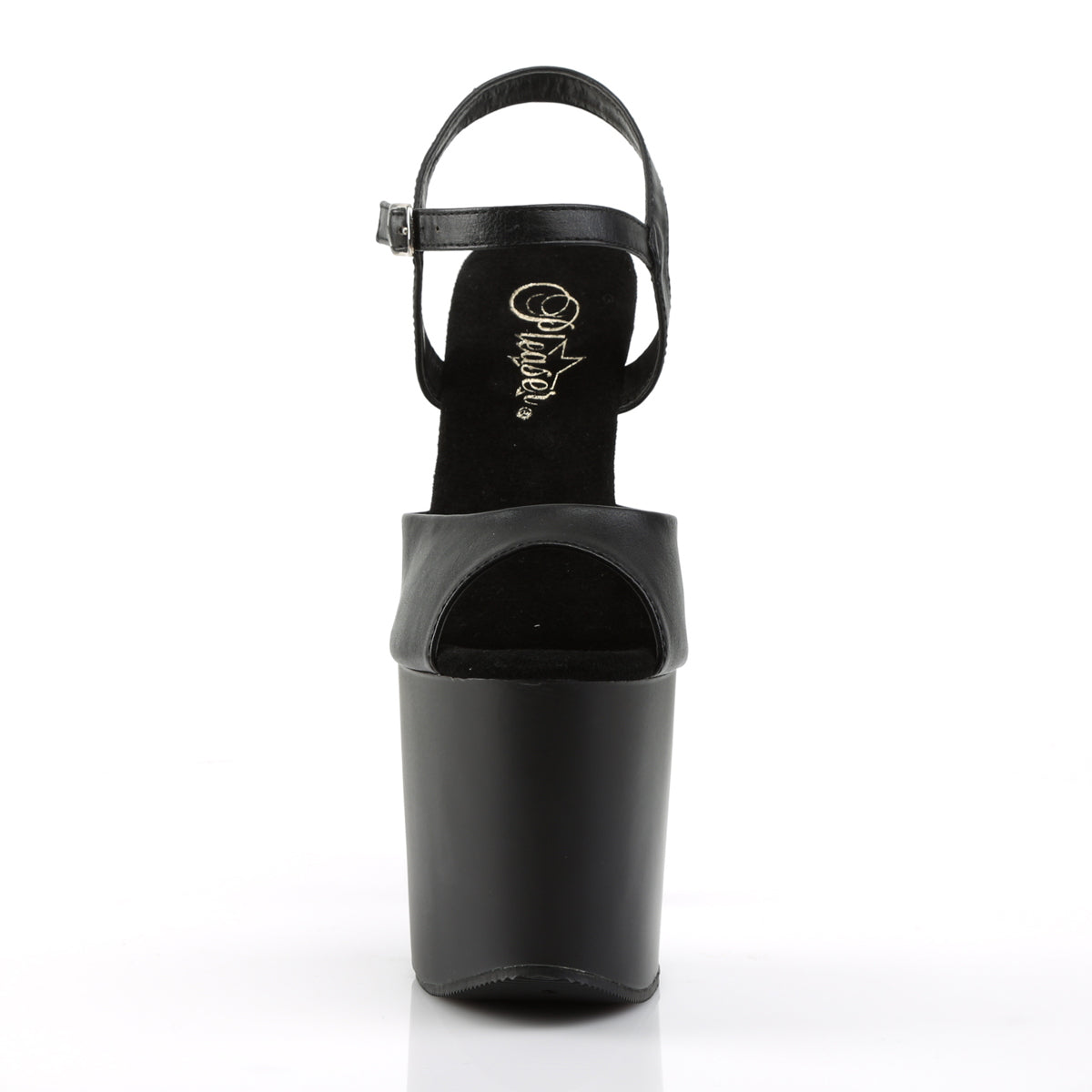 Pleaser Womens Sandals TABOO-709 Blk Faux Leather/Blk Matte