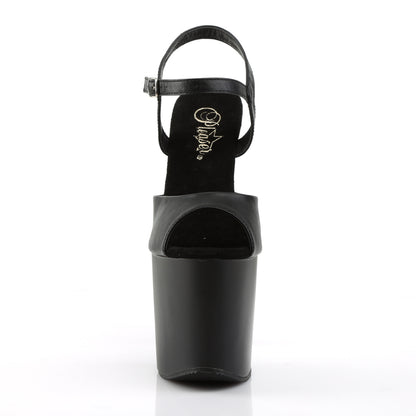 Pleaser Womens Sandals TABOO-709 Blk Faux Leather/Blk Matte