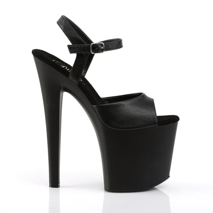 Pleaser Womens Sandals TABOO-709 Blk Faux Leather/Blk Matte