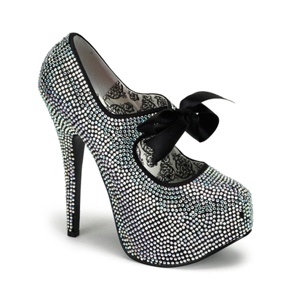 Bordello Frauenpumpen TEEZE-04R irisierende Rhinestone.