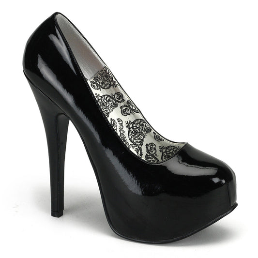 Pleaser Pink Label Womens Pumps TEEZE-06W Blk Pat