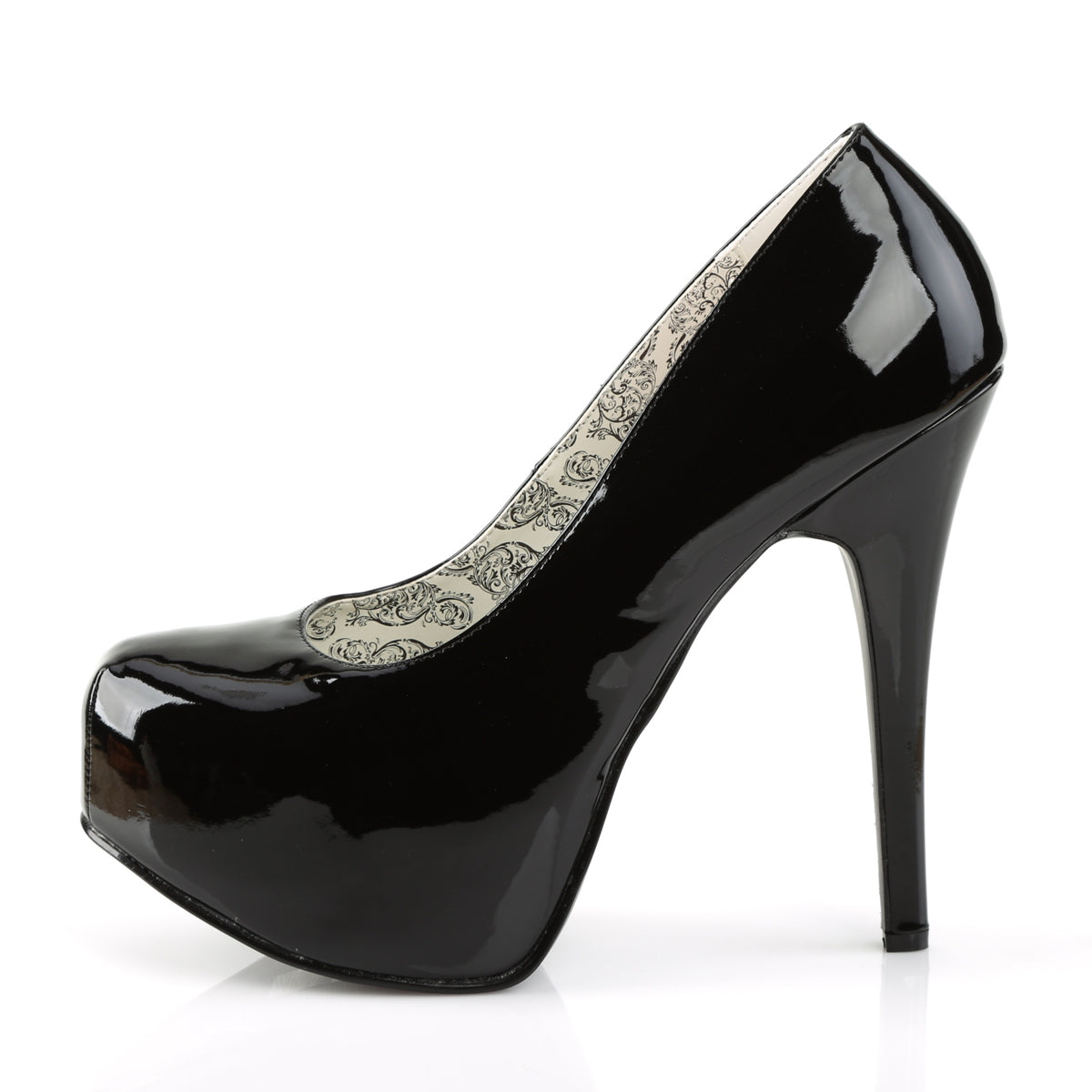 Pleaser Pink Label Womens Pumps TEEZE-06W Blk Pat