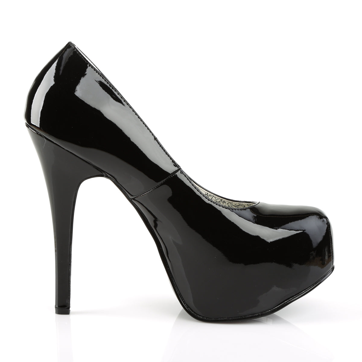 Pleaser Pink Label Womens Pumps TEEZE-06W Blk Pat