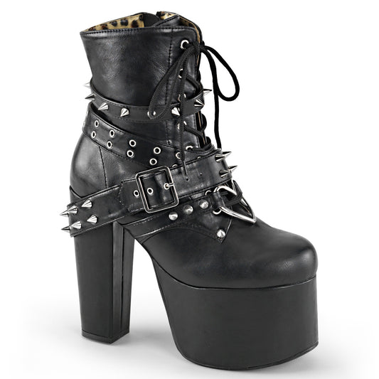 DemoniaCult Damenknöchelstiefel TORMENT-700 BLK Vegan Leder
