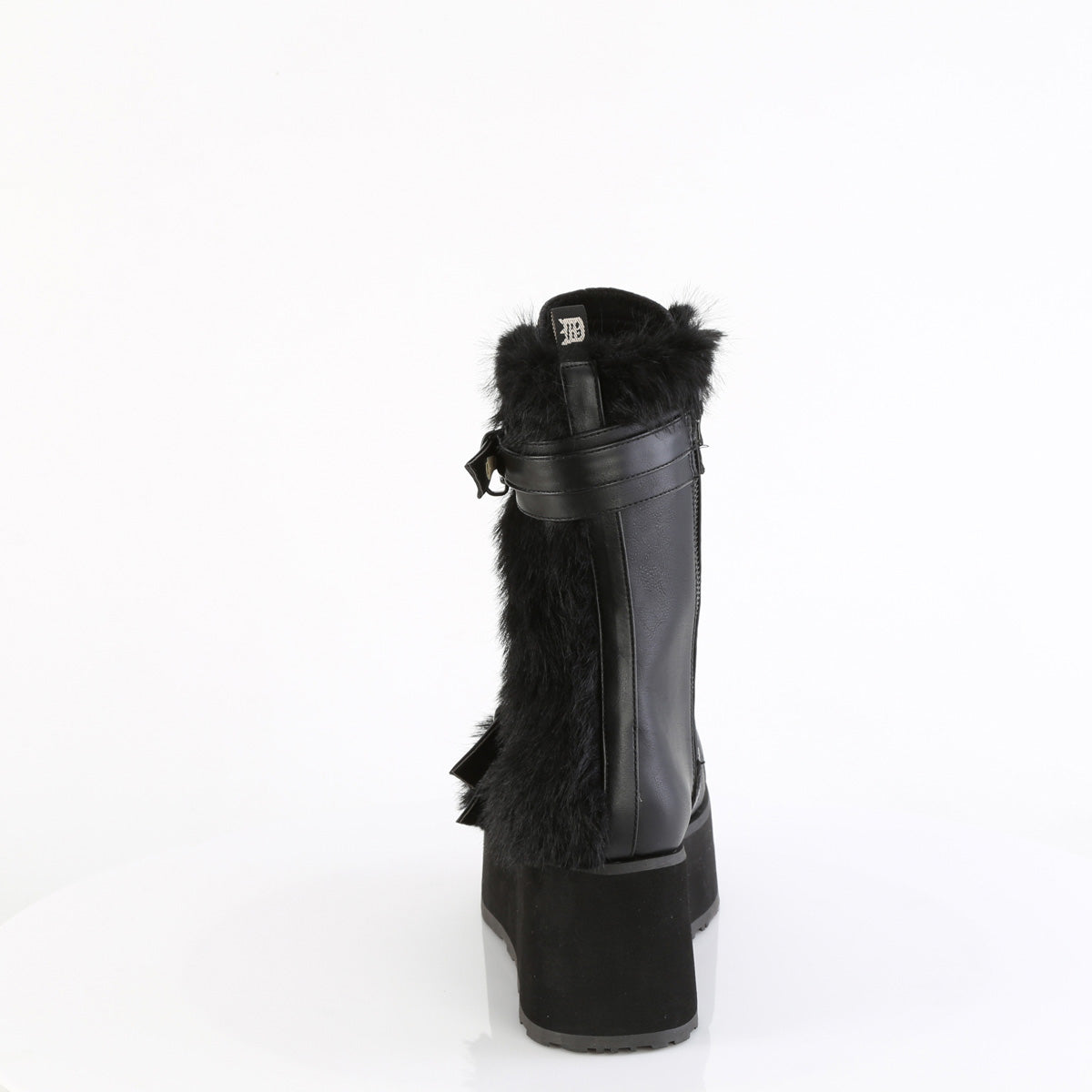 DemoniaCult Herren  TRASHVILLE-218 BLK Vegan Leder-Faux Fell