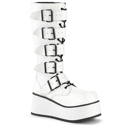DemoniaCult Mens Boots TRASHVILLE-518 Wht Vegan Leather
