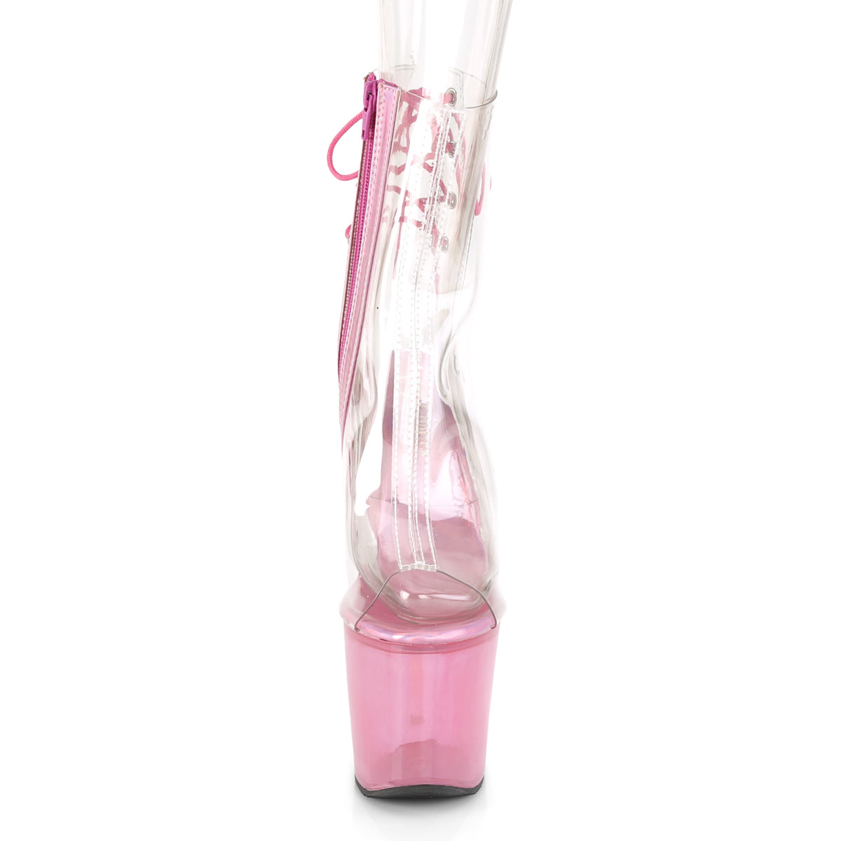 Pleaser Damen Knöchelstiefel unicorn-1018c CLR / Bubble Kaugummi Rosa getönt