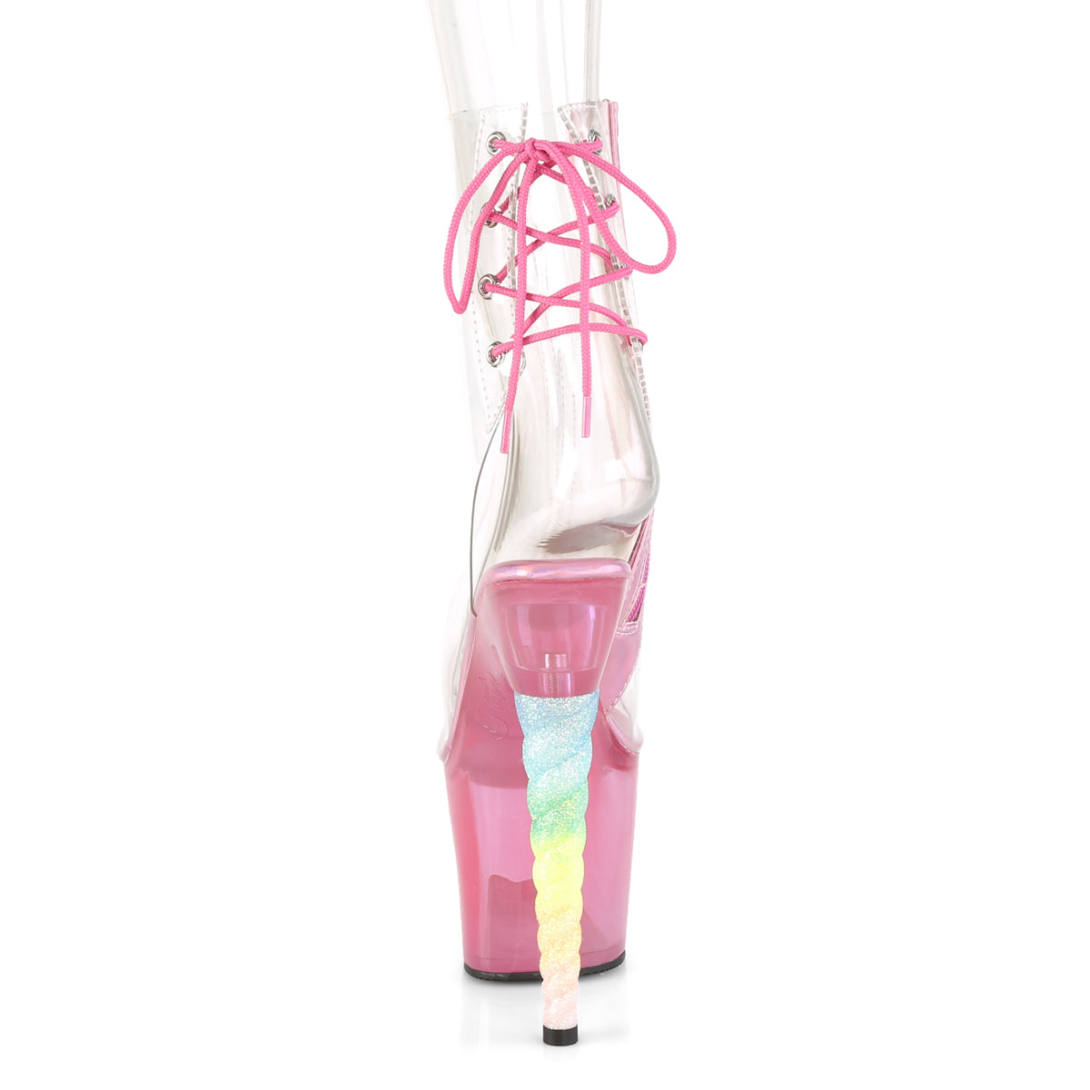 Pleaser Damen Knöchelstiefel unicorn-1018c CLR / Bubble Kaugummi Rosa getönt