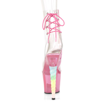 Pleaser Damen Knöchelstiefel unicorn-1018c CLR / Bubble Kaugummi Rosa getönt