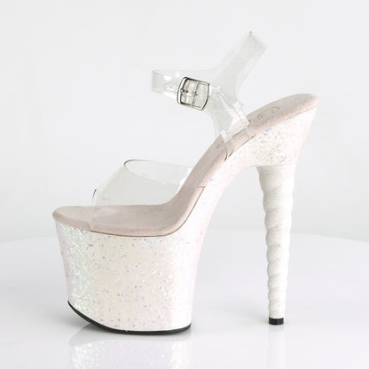 Pleaser Womens Sandals UNICORN-708LG Clr/Opal Multi Glitter
