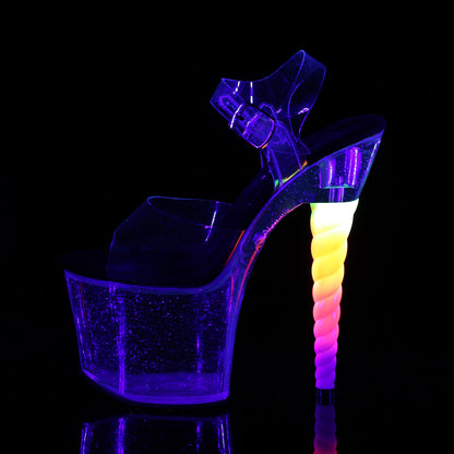 Pleaser Damen Sandalen unicorn-708mg CLR-BLK / CLR
