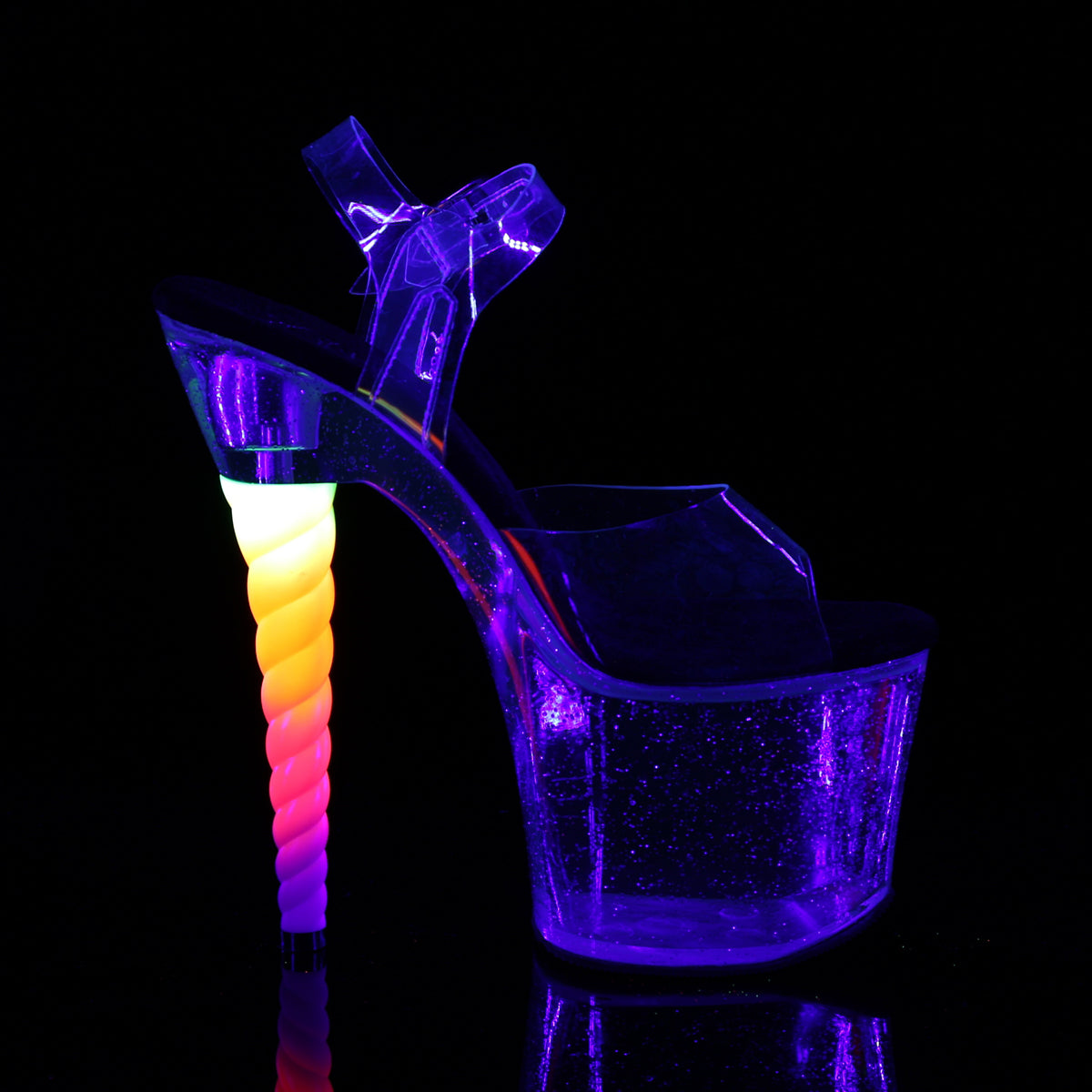 Pleaser Damen Sandalen unicorn-708mg CLR-BLK / CLR