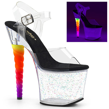 Pleaser Damen Sandalen unicorn-708mg CLR-BLK / CLR