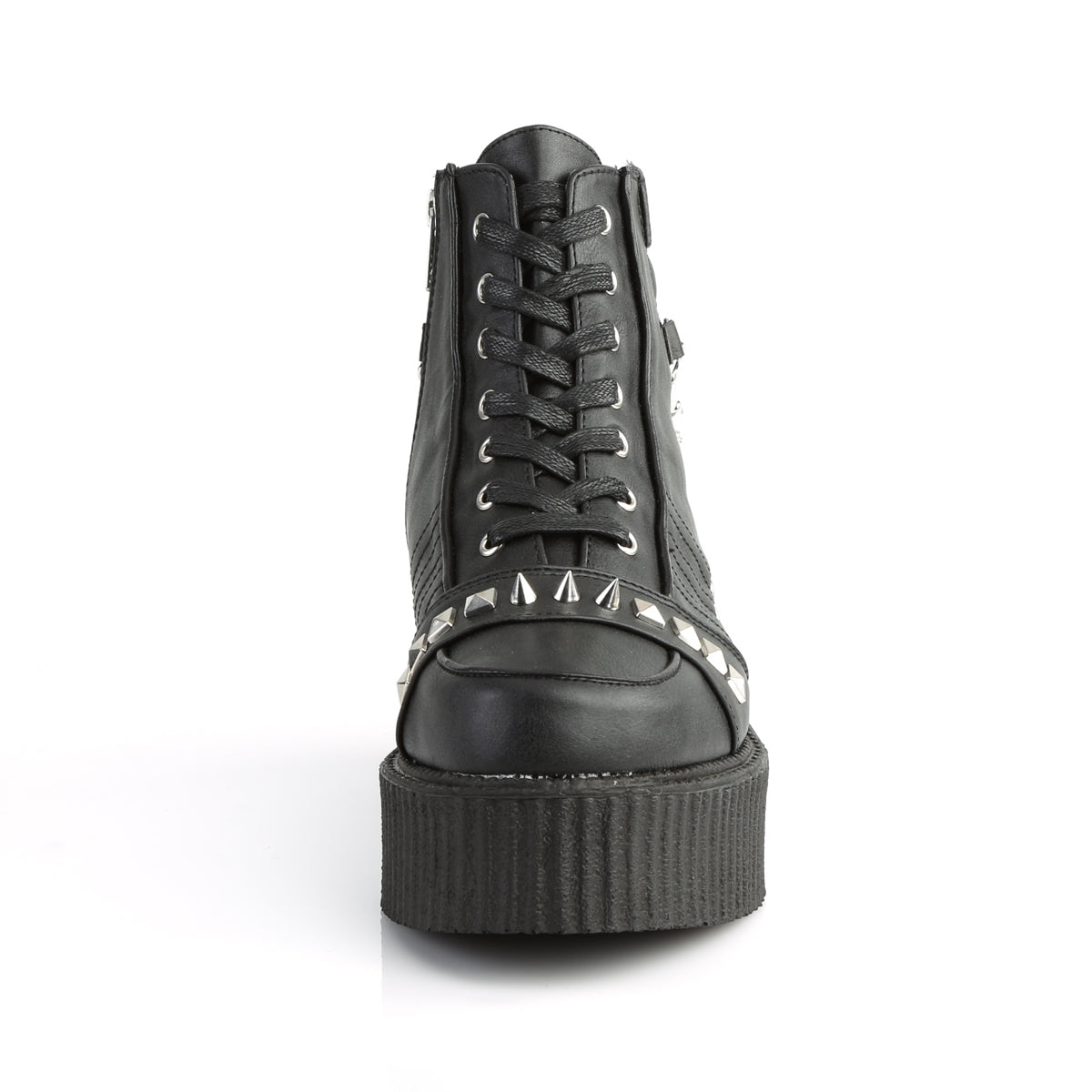 DemoniaCult Herren -Niederschuh V-CREEPER-565 BLK Vegan Leder