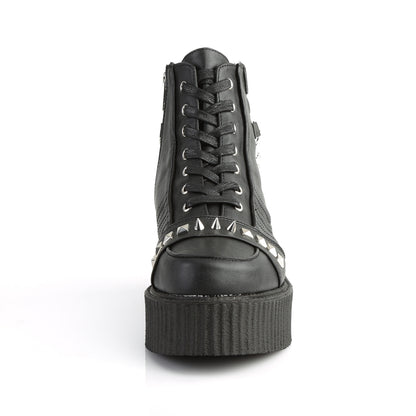 DemoniaCult Herren -Niederschuh V-CREEPER-565 BLK Vegan Leder