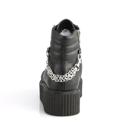 DemoniaCult Herren -Niederschuh V-CREEPER-565 BLK Vegan Leder