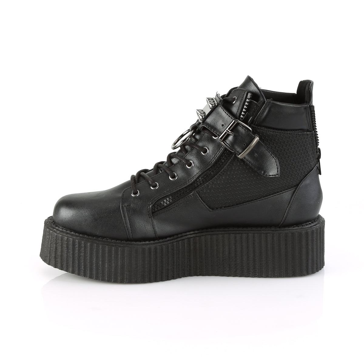 Demonia Mens niedriger Schuh. V CREEPER 566 BLK Vegan Leder E L Apparel