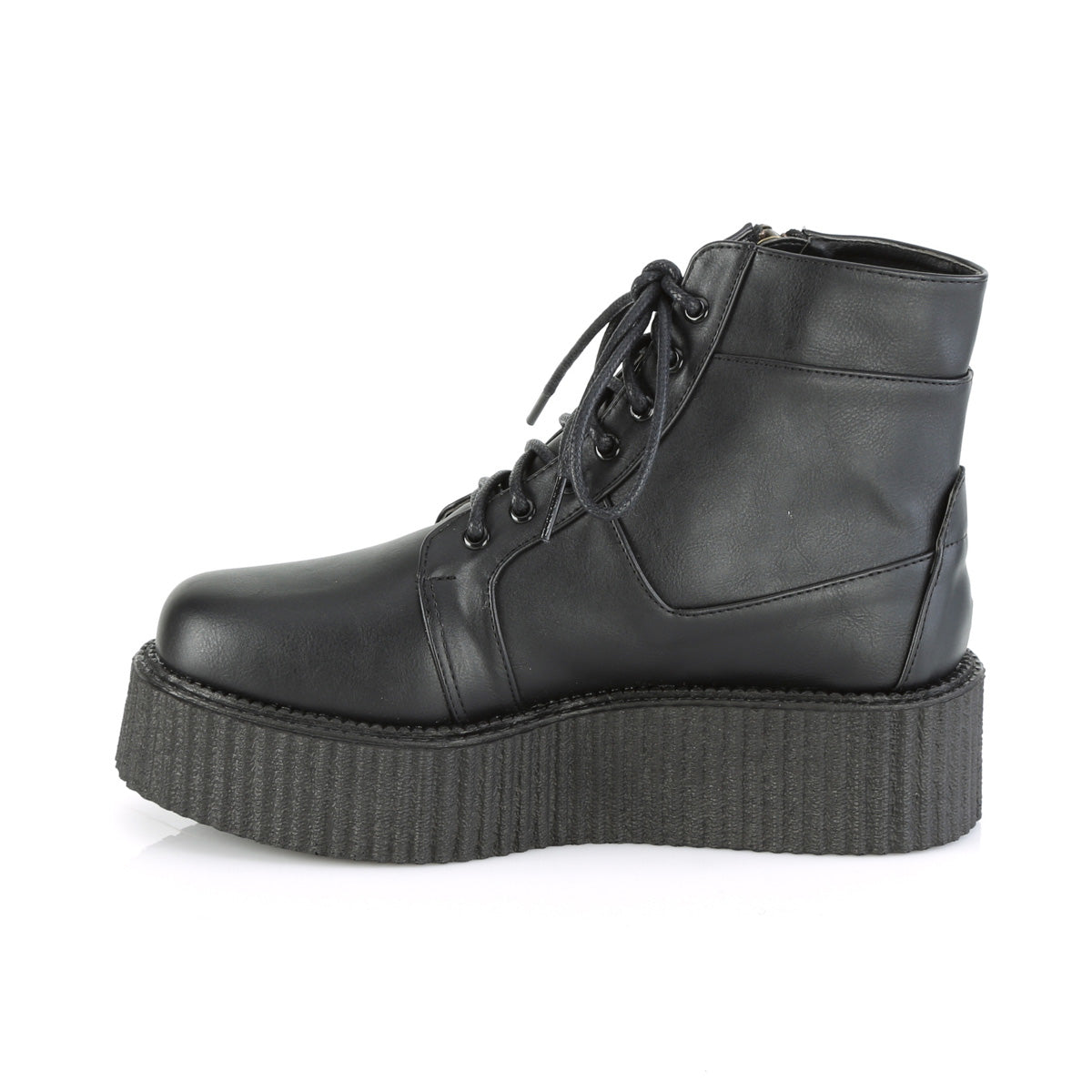 DemoniaCult Herren -Niederschuh V-CREEPER-571 BLK Vegan Leder