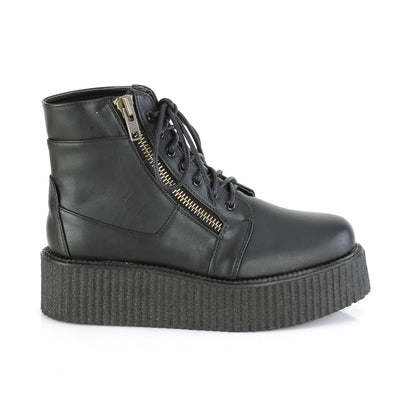 DemoniaCult Herren -Niederschuh V-CREEPER-571 BLK Vegan Leder