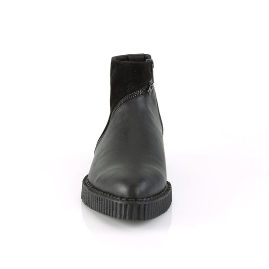 DemoniaCult Herren -Niederschuh V-CREEPER-750 BLK Vegan Leder-Microfaser