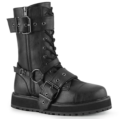 DemoniaCult Herrenstiefel VALOR-220 BLK Vegan Leder